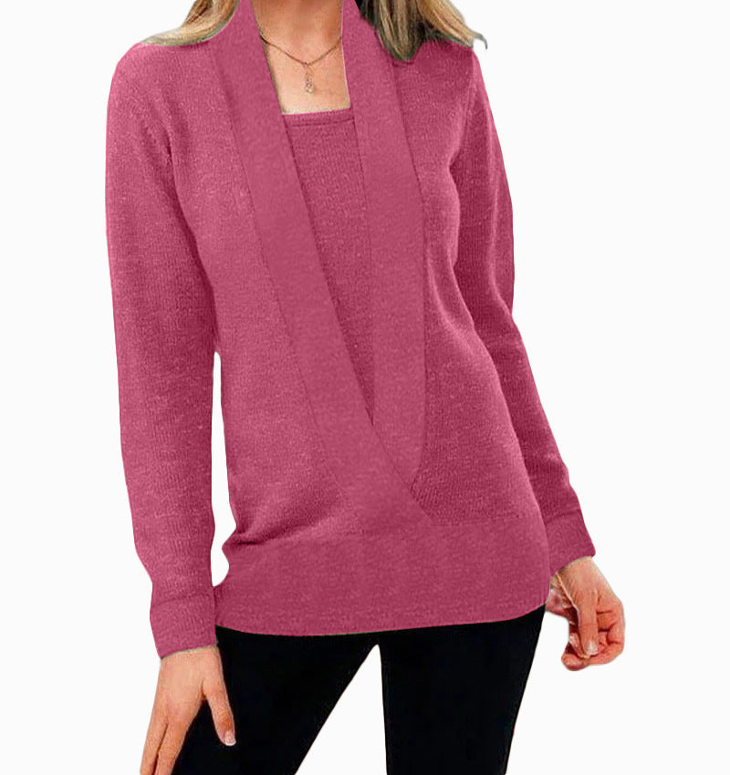 Gebreide Sweater met Diepe V-hals