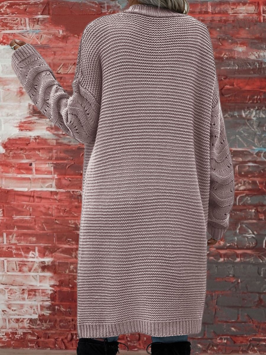 Klassieke Lange Effen Cardigan