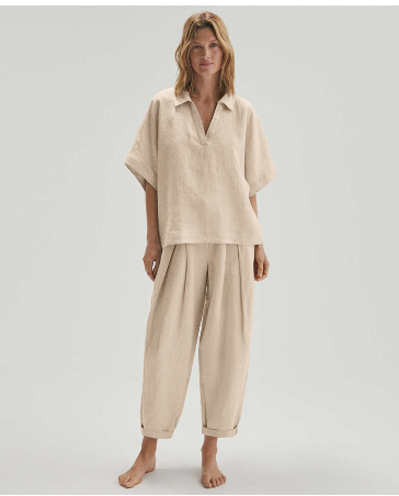 Charlotte Linnen Loungesuit — Top & Wijdbroek