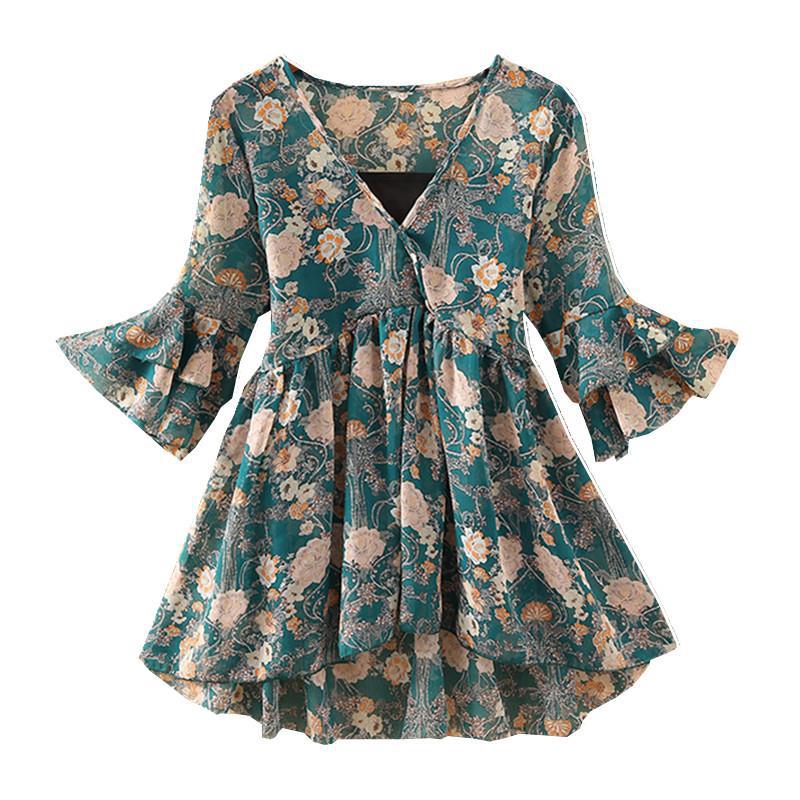 Zomer Bloemen Chiffon Blouse