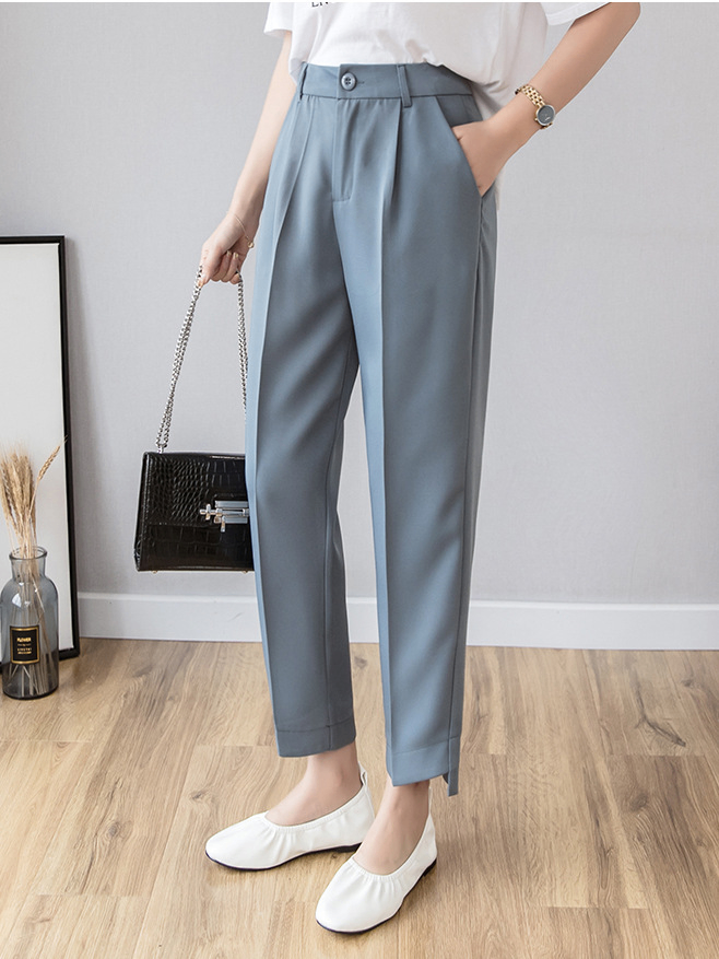 High-Waist Chiffon Cropped Broek