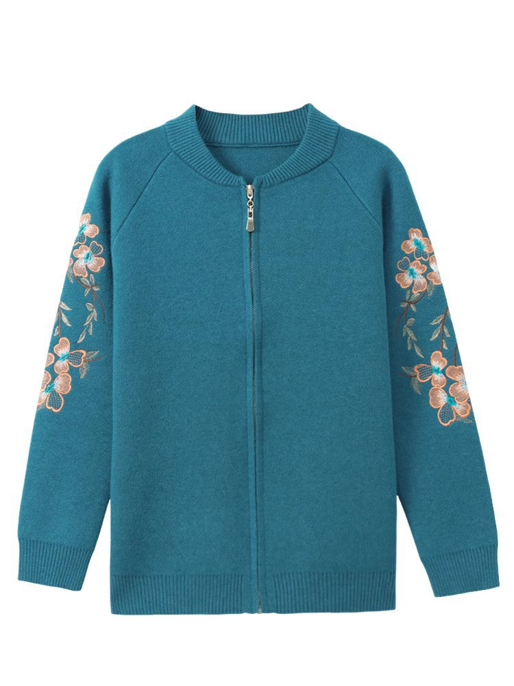 Exclusieve Geborduurde Wollen Cardigan
