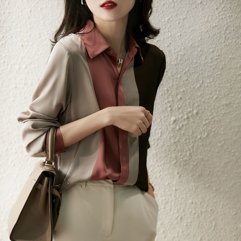 Kantoor Streep Chiffon Blouse