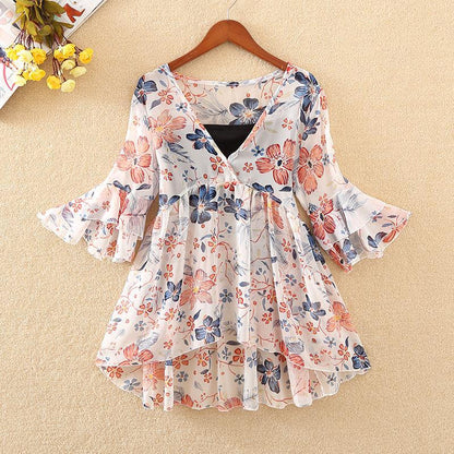 Zomer Bloemen Chiffon Blouse