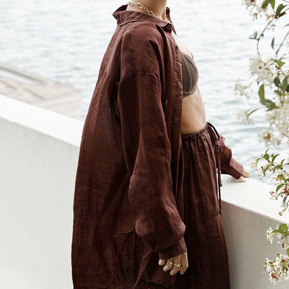 Nathalie Katoenen Zomerset — Blouse & Broek