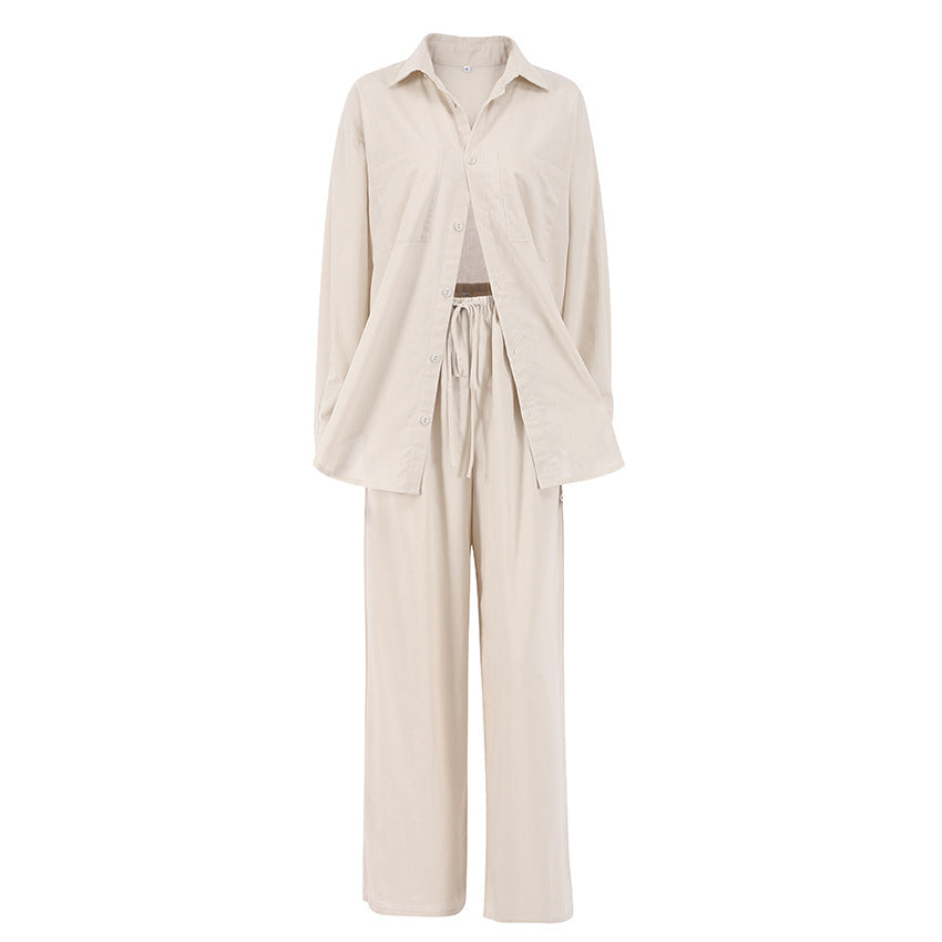 Nathalie Katoenen Zomerset — Blouse & Broek