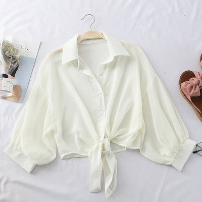 Elegante Cardigan Chiffon Blouse