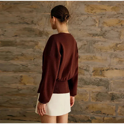 Elegante V-hals Cardigan met Knopen