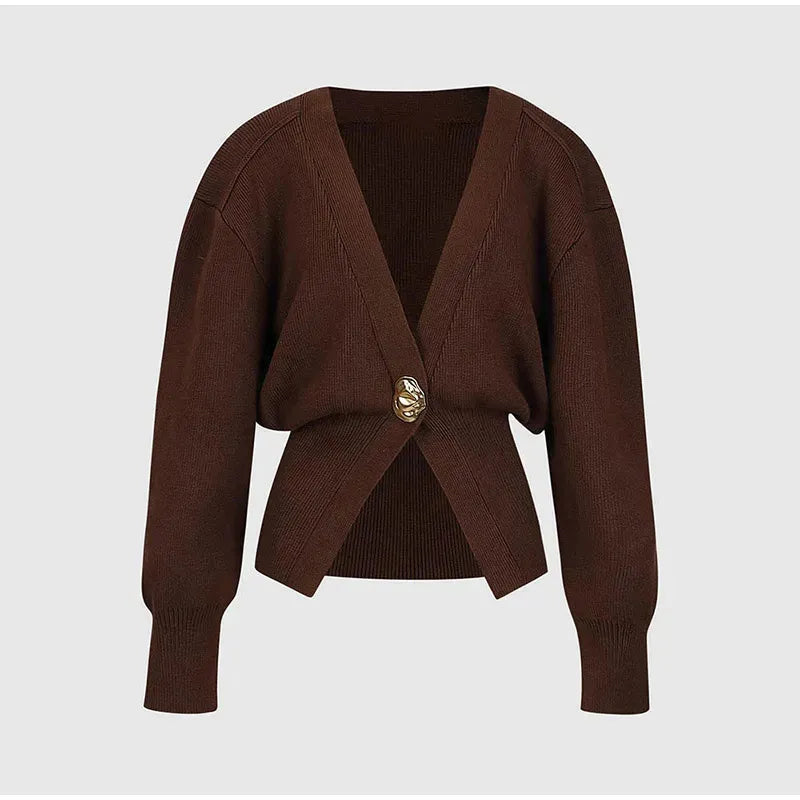 Elegante V-hals Cardigan met Knopen