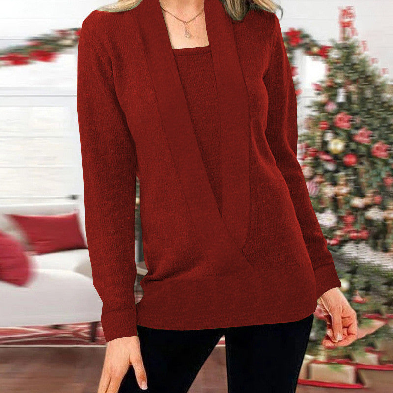 Gebreide Sweater met Diepe V-hals