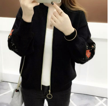 Geborduurde Bomber-stijl Cardigan