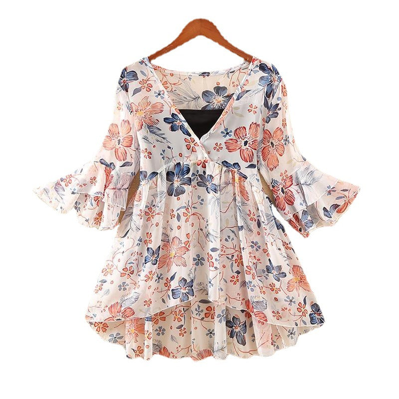 Zomer Bloemen Chiffon Blouse