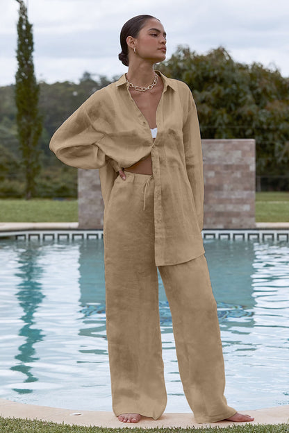 Nathalie Katoenen Zomerset — Blouse & Broek
