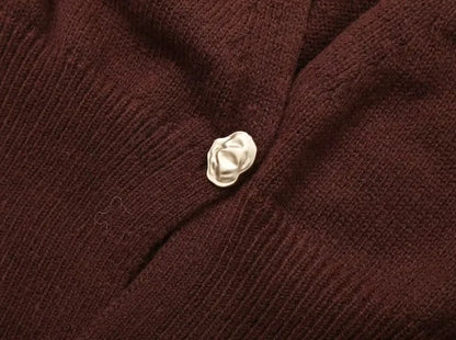 Elegante V-hals Cardigan met Knopen