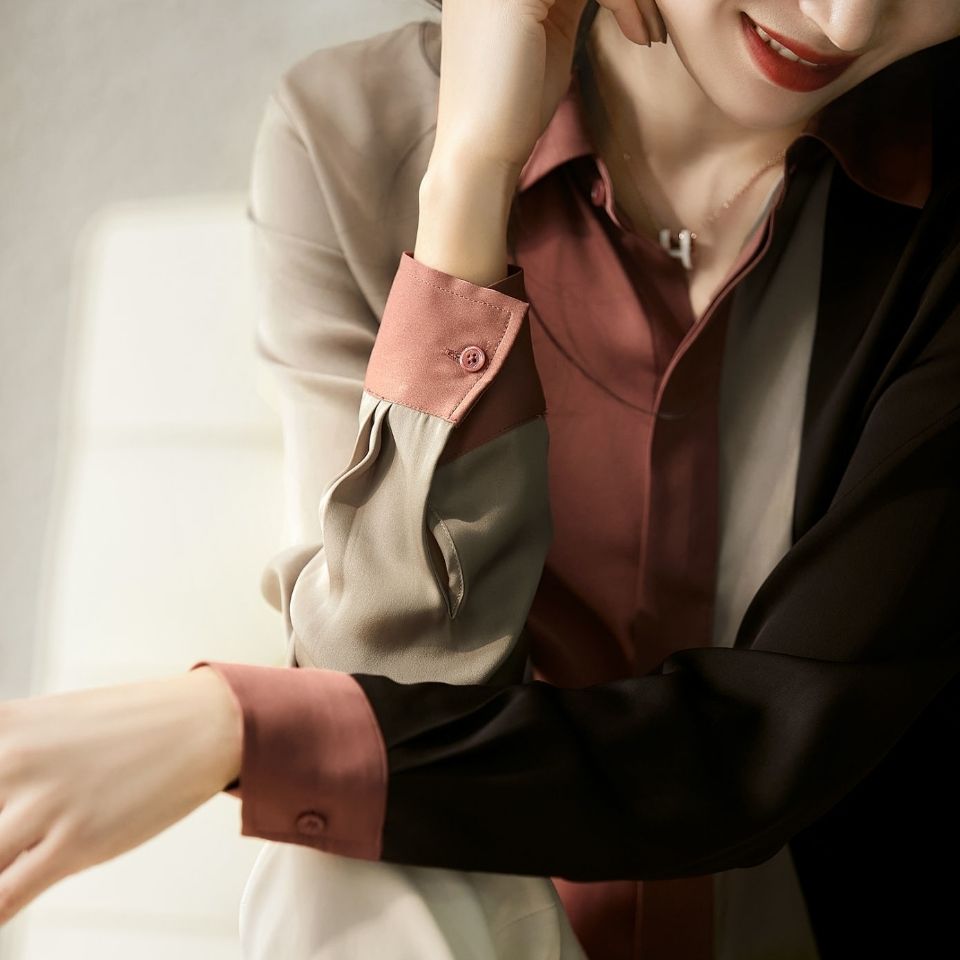 Kantoor Streep Chiffon Blouse