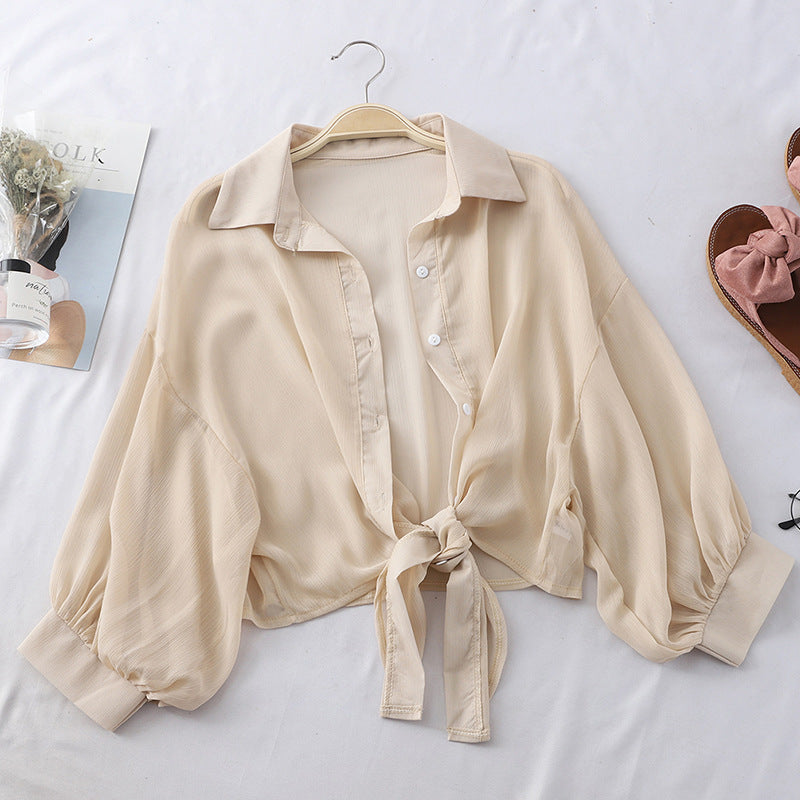 Elegante Cardigan Chiffon Blouse
