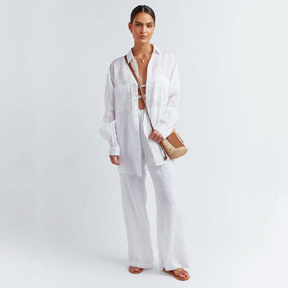 Nathalie Katoenen Zomerset — Blouse & Broek