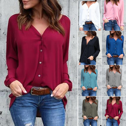 Elegante Geplooide V-hals Blouse