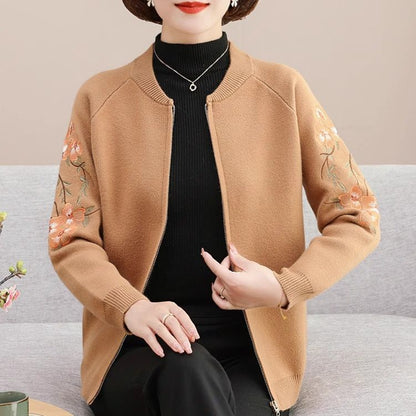 Exclusieve Geborduurde Wollen Cardigan