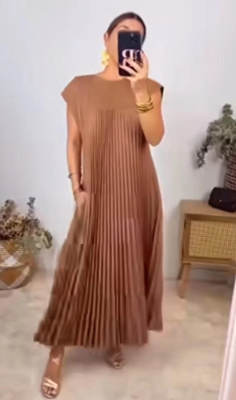 Claire Plissé Maxi Jurk