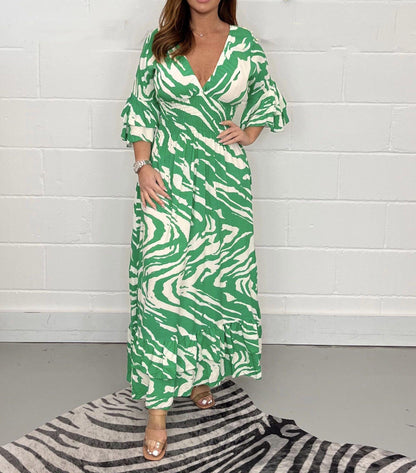 Antonia Gestreepte Midi Jurk