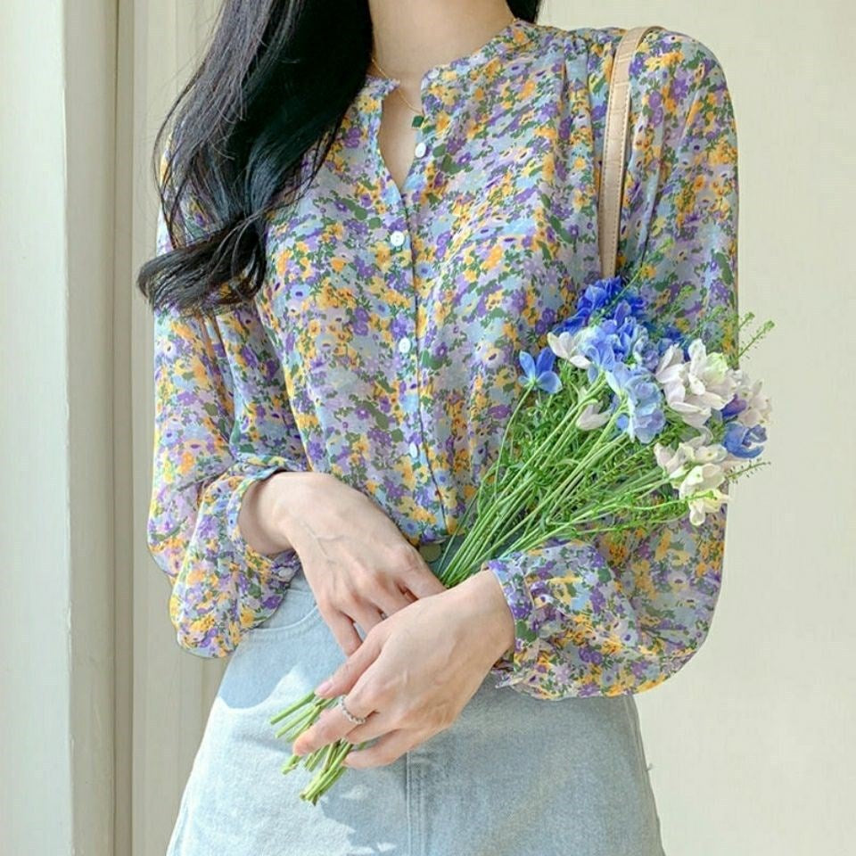 Romantische Bloemen Chiffon Blouse