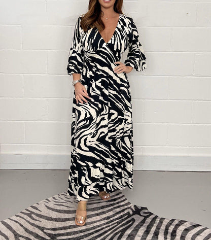 Antonia Gestreepte Midi Jurk