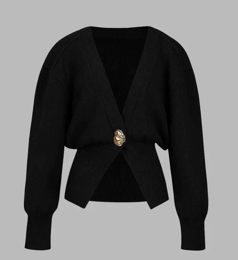 Elegante V-hals Cardigan met Knopen