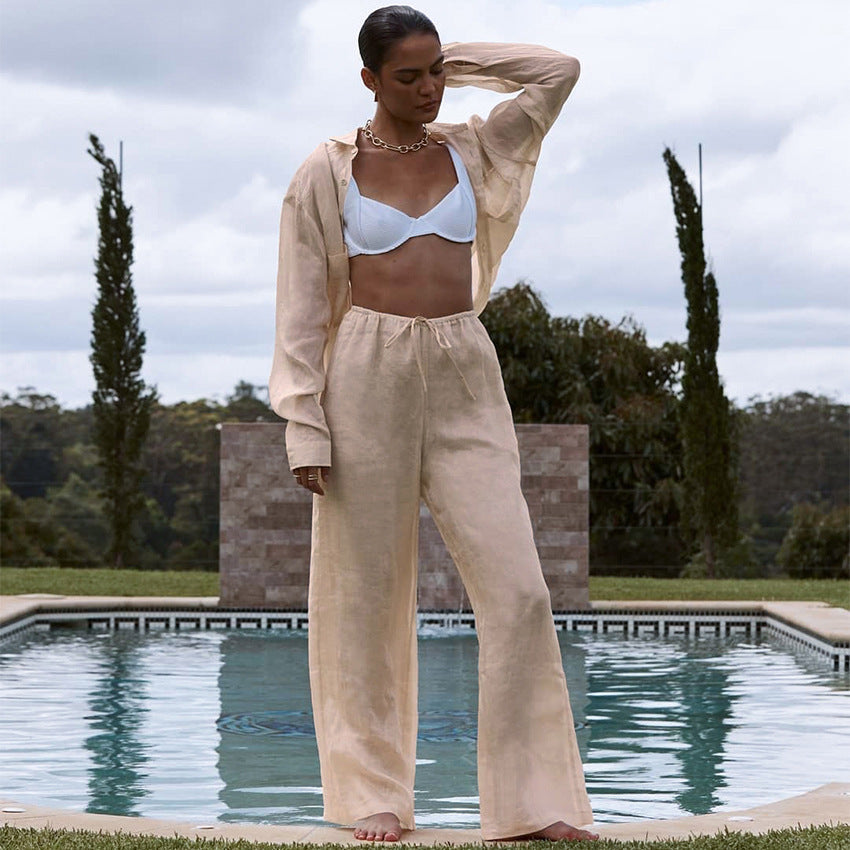 Nathalie Katoenen Zomerset — Blouse & Broek