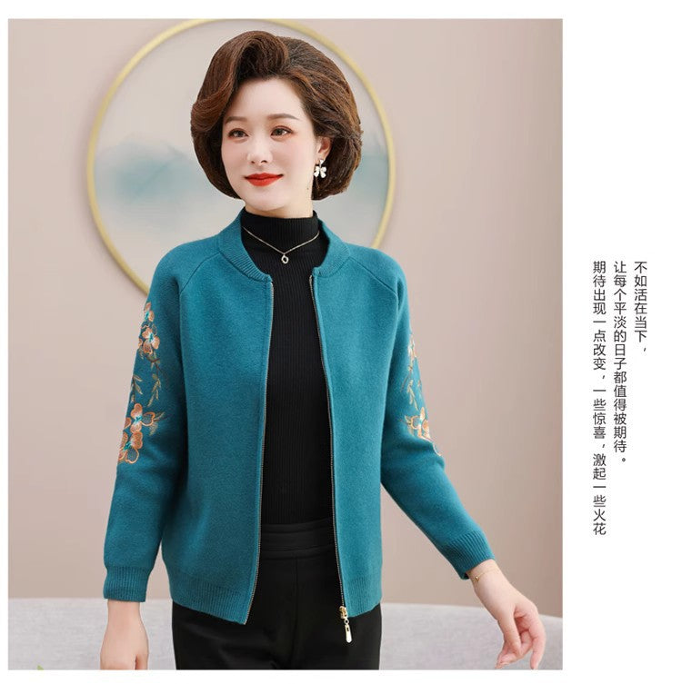 Exclusieve Geborduurde Wollen Cardigan