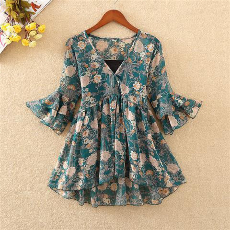 Zomer Bloemen Chiffon Blouse