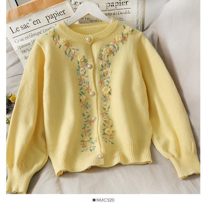 Romantische Vintage Bloemen Cardigan