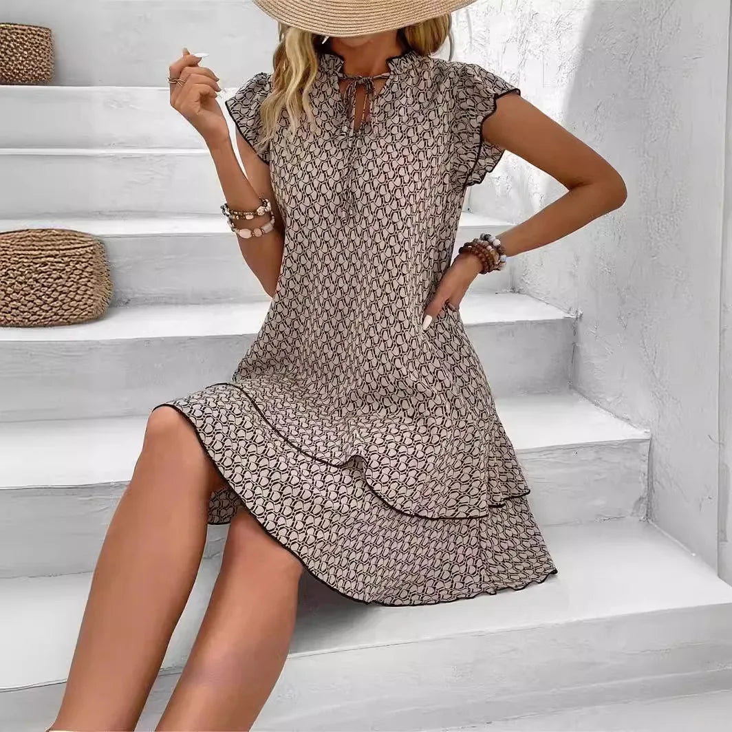 Dominique Vlinder Midi Jurk