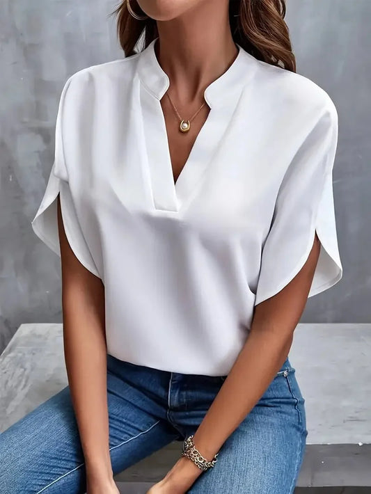 Effen Blouse met V-hals