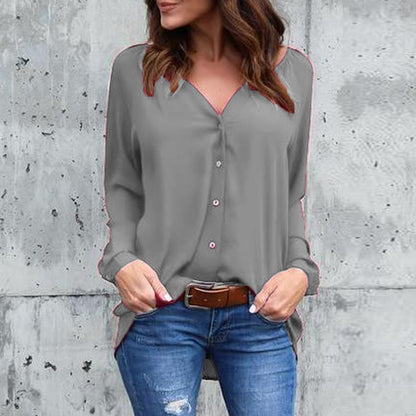 Elegante Geplooide V-hals Blouse