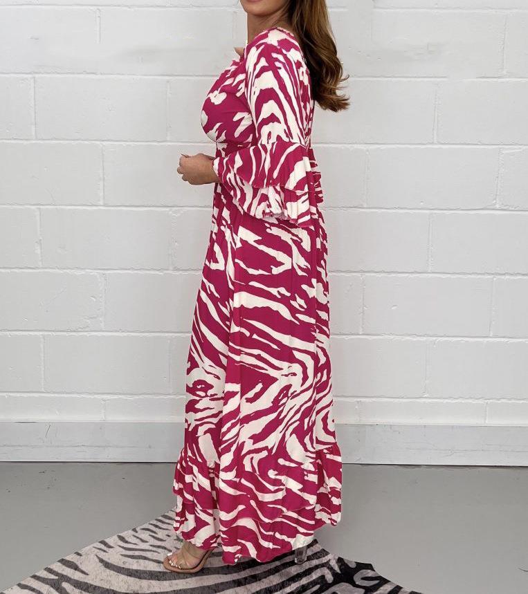 Antonia Gestreepte Midi Jurk