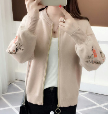 Geborduurde Bomber-stijl Cardigan