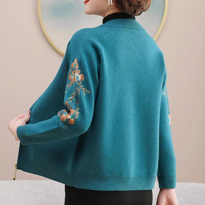 Exclusieve Geborduurde Wollen Cardigan