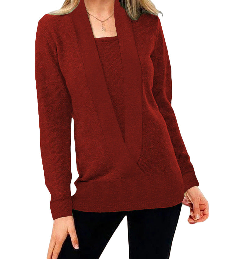 Gebreide Sweater met Diepe V-hals