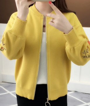 Geborduurde Bomber-stijl Cardigan