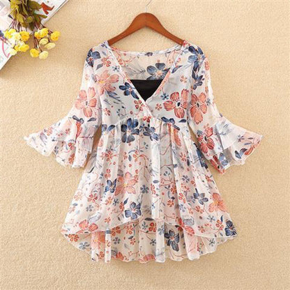 Zomer Bloemen Chiffon Blouse