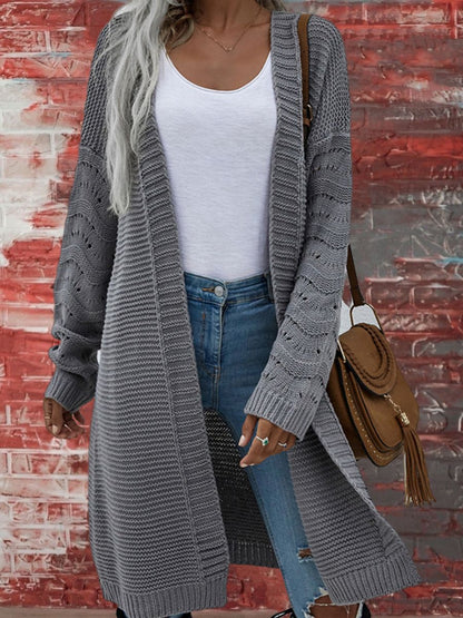 Klassieke Lange Effen Cardigan