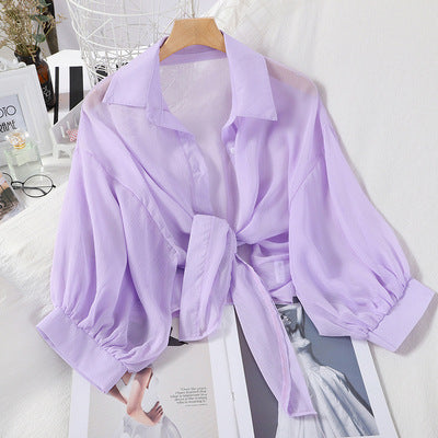 Elegante Cardigan Chiffon Blouse