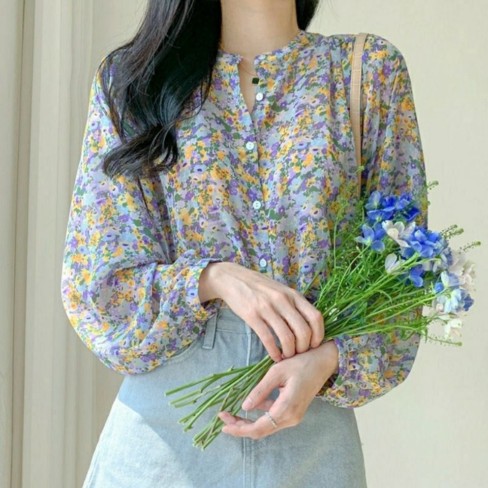 Romantische Bloemen Chiffon Blouse