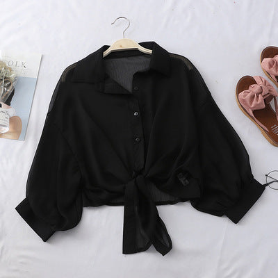 Elegante Cardigan Chiffon Blouse