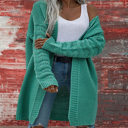 Klassieke Lange Effen Cardigan