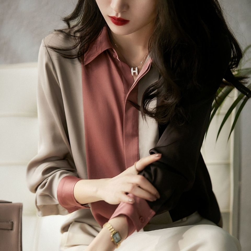 Kantoor Streep Chiffon Blouse