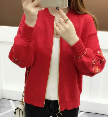 Geborduurde Bomber-stijl Cardigan