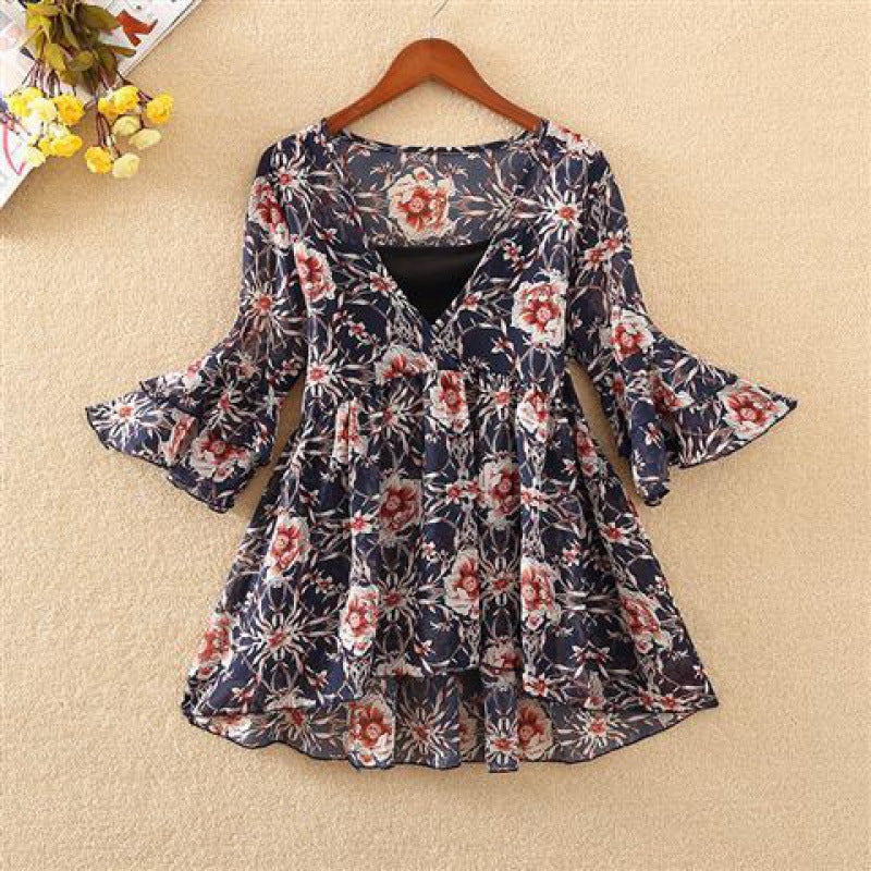 Zomer Bloemen Chiffon Blouse