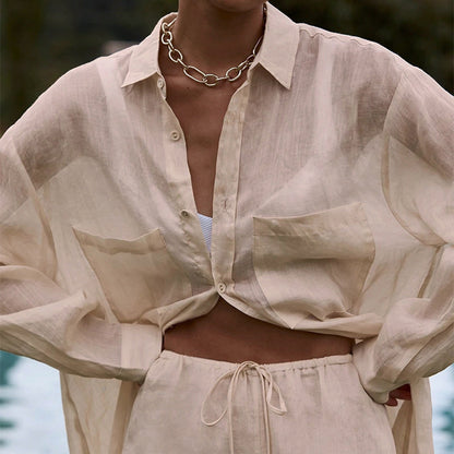 Nathalie Katoenen Zomerset — Blouse & Broek